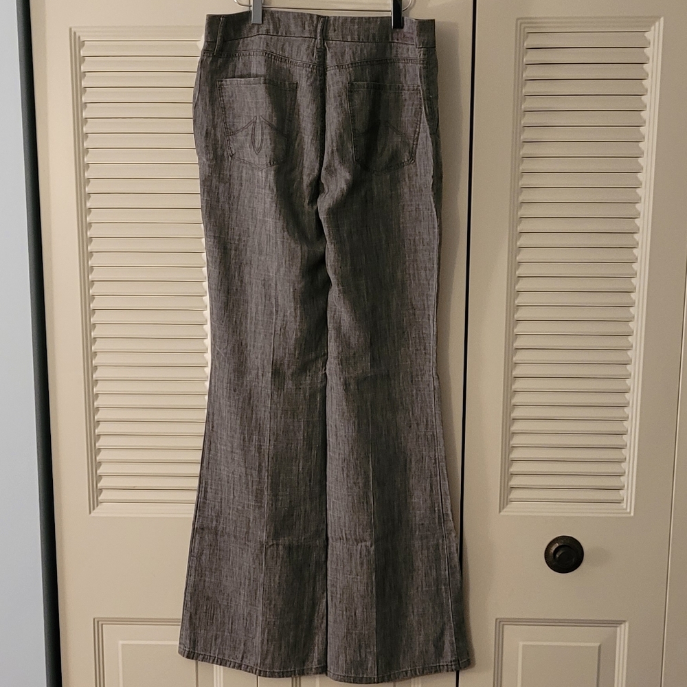 NEW Level 99 Tanya High Rise Flare Tencel Linen Trouser Pants Gray Size 30 - Picture 6 of 7